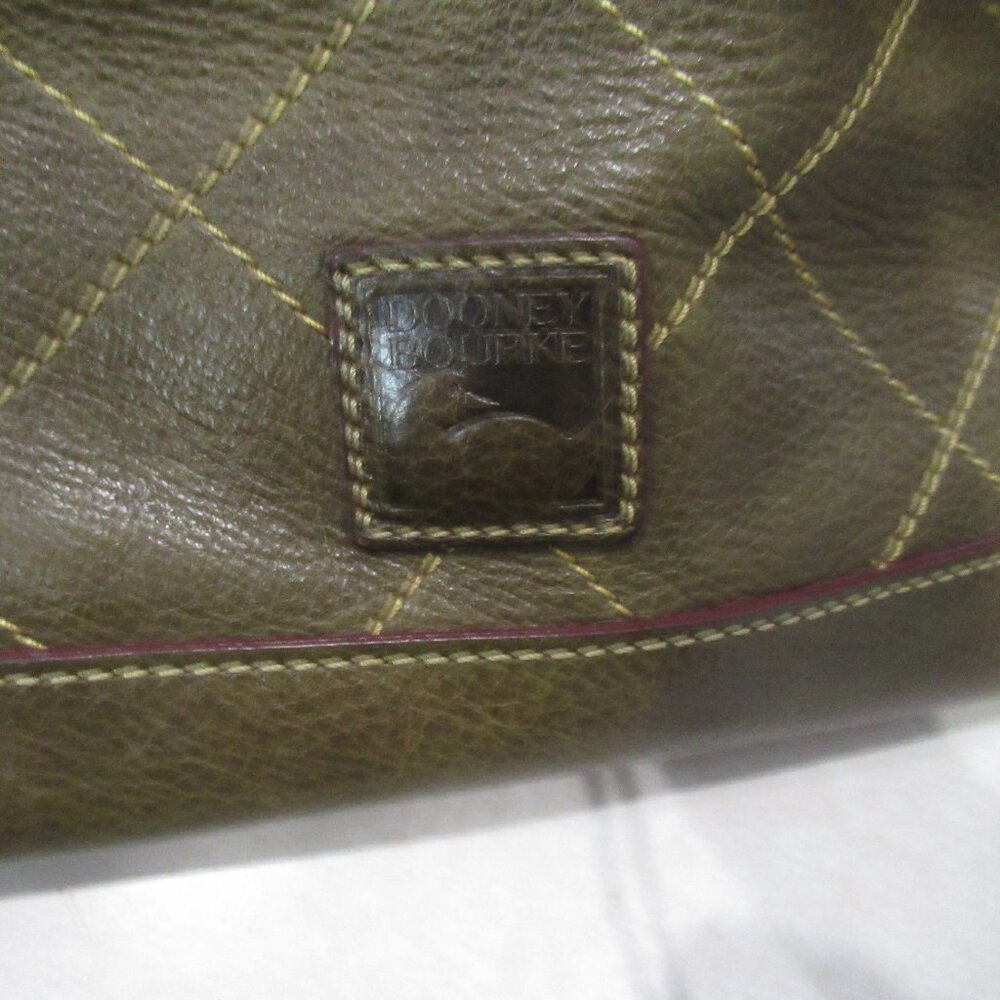 Dooney & Bourke olive green pebble Leather satchel purse handbag - Picture 6 of 12